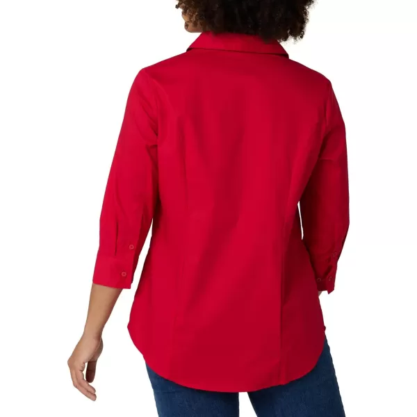 Riders by Lee Indigo Womens Easy Care  Sleeve Woven ShirtClassic Red