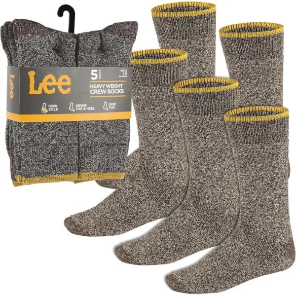 Lee Heavyweight Long Cushion Boot Socks for Men  Crew Socks for Work Size 612Dark BrownSand