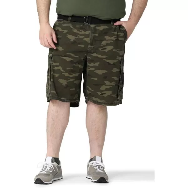 Lee Mens Big  Tall New Belted Wyoming Cargo ShortCombat Camo