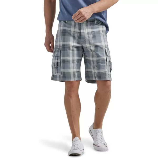 Lee Mens Extreme Motion Carolina Cargo ShortBasic Gray Plaid