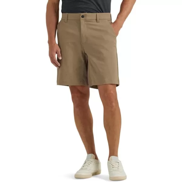 Lee Mens Extreme Motion Regular Fit Synthetic Flat Front ShortTawny Brown