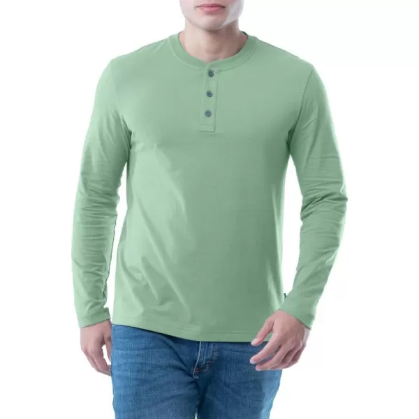 Lee Mens Long Sleeve Soft Washed Cotton Henley TShirtBasil