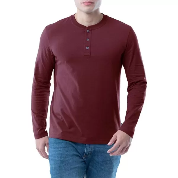 Lee Mens Long Sleeve Soft Washed Cotton Henley TShirtRhubarb