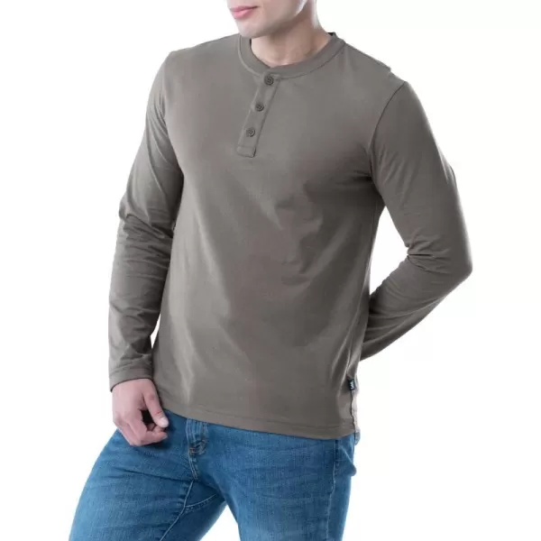 Lee Mens Long Sleeve Soft Washed Cotton Henley TShirtSmoked Pearl