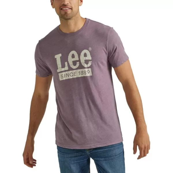 Lee Mens Short Sleeve Graphic TShirtDim Brown Heather