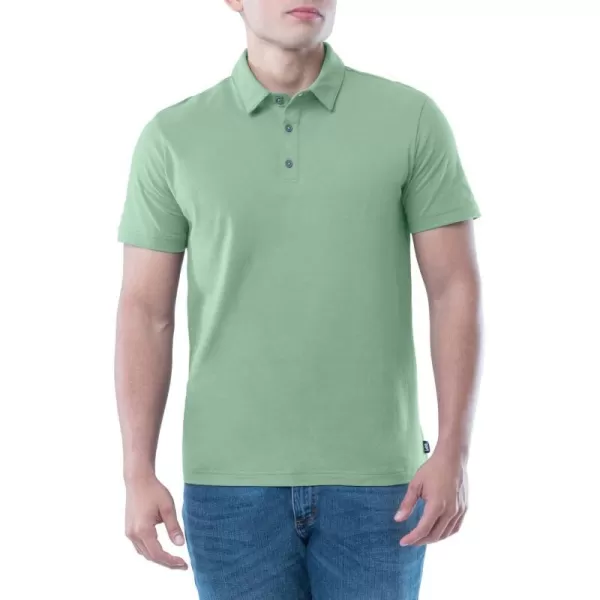 Lee Mens Short Sleeve Soft Washed Cotton Polo TShirtBasil