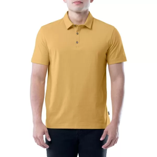 Lee Mens Short Sleeve Soft Washed Cotton Polo TShirtYellow