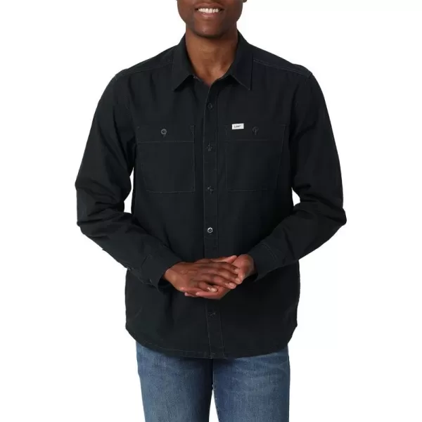 Lee Mens Workwear Loose Fit Long Sleeve ButtonDown OvershirtCharcoal Canvas