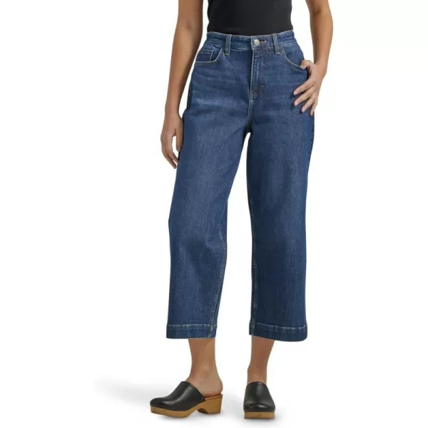 Lee Womens Legendary High Rise Wide Leg Crop JeanInk Spot