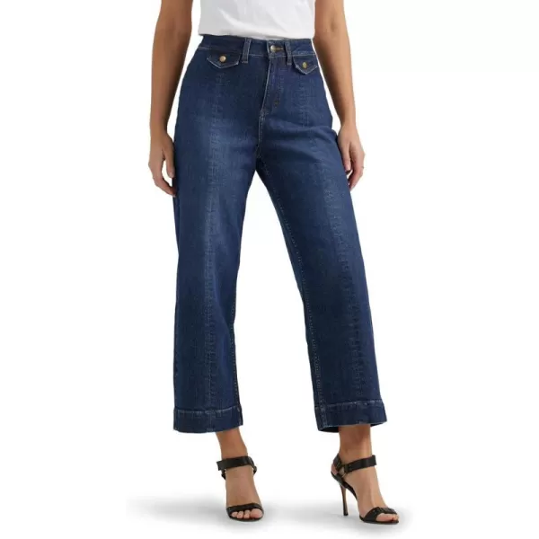 Lee Womens Legendary Wide Leg Seamed Crop Capri JeanInner Strength