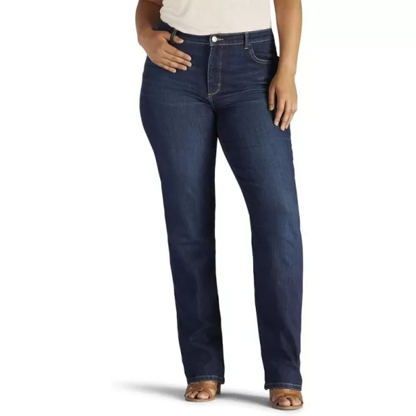 Lee Womens Plus Size Instantly Slims Classic Relaxed Fit Monroe Straight Leg JeanEllis