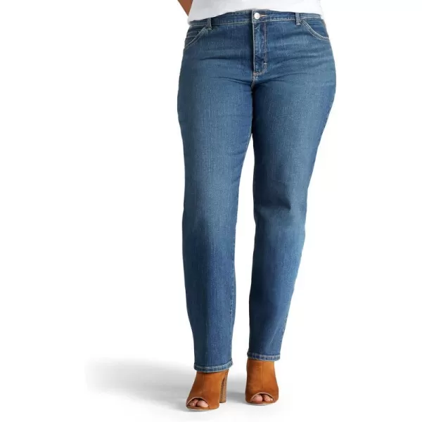 Lee Womens Plus Size Instantly Slims Classic Relaxed Fit Monroe Straight Leg JeanSeattle