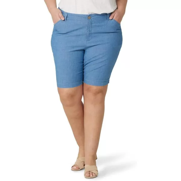 Lee Womens Plus Size Legendary 9 Chino Bermuda ShortMedium Chambray