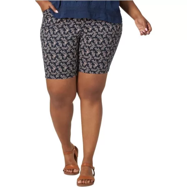 Lee Womens Plus Size Legendary 9 Chino Bermuda ShortNavy Ditsy Floral