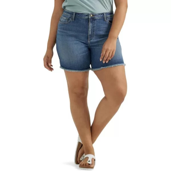 Lee Womens Plus Size Legendary CutOff Denim ShortIndigo Luster