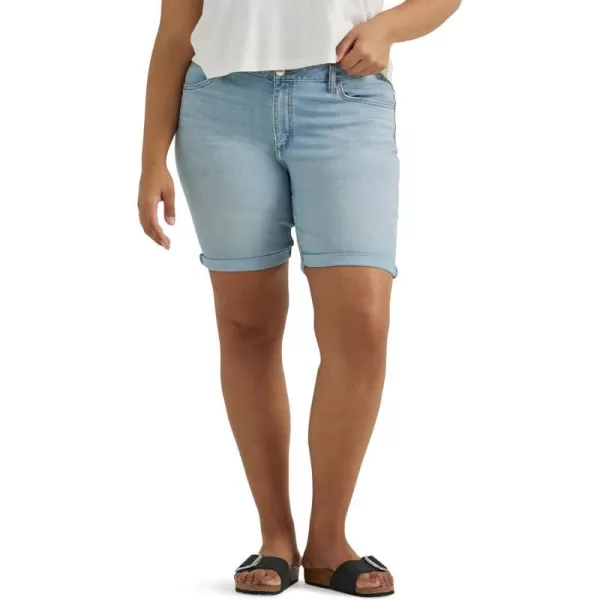 Lee Womens Plus Size Legendary Rolled Denim Bermuda ShortBurning Bright