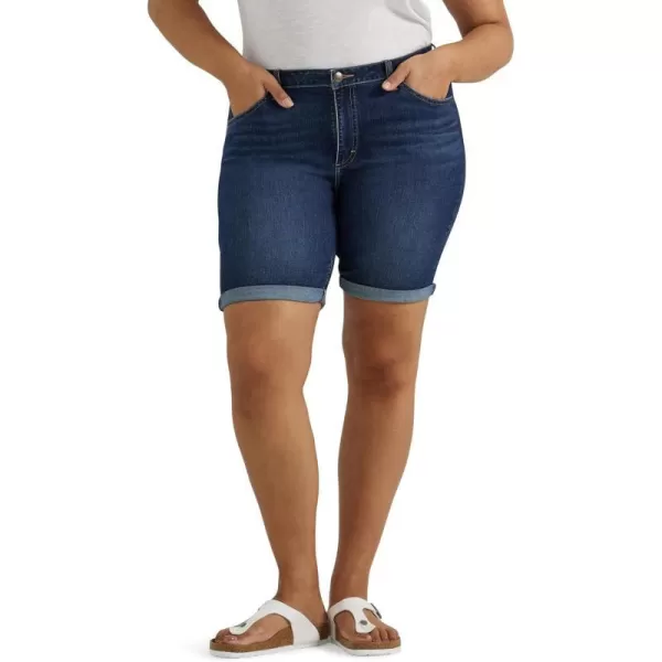 Lee Womens Plus Size Legendary Rolled Denim Bermuda ShortDark River