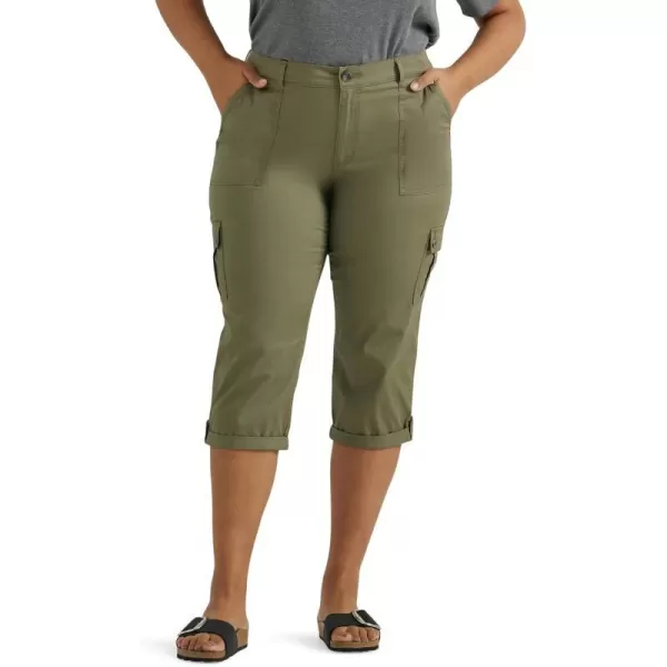 Lee Womens Plus Size Ultra Lux Comfort with Flextogo Cargo Capri PantDeep Lichen Green