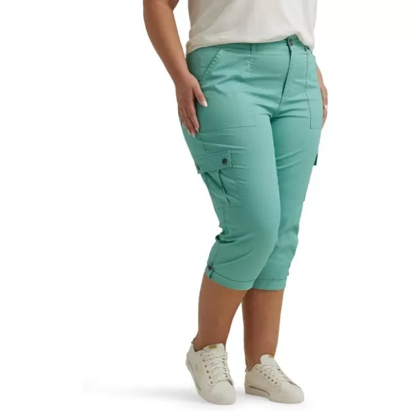 Lee Womens Plus Size Ultra Lux Comfort with Flextogo Cargo Capri PantDusty Jade