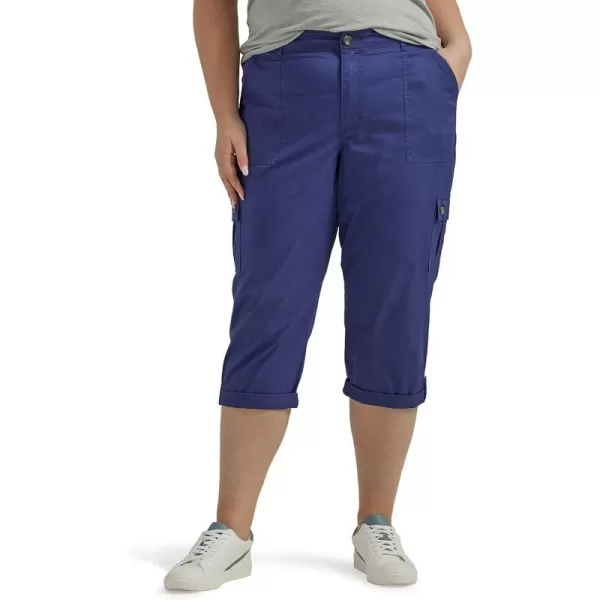 Lee Womens Plus Size Ultra Lux Comfort with Flextogo Cargo Capri PantMedieval Blue