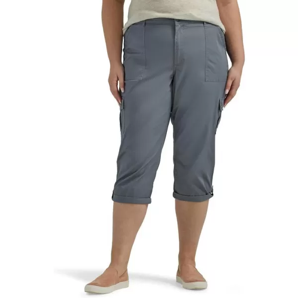 Lee Womens Plus Size Ultra Lux Comfort with Flextogo Cargo Capri PantTech Gray