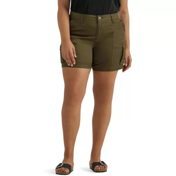 Lee Womens Plus Size Ultra Lux Comfort with Flextogo Cargo ShortOlive Night