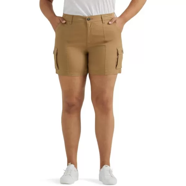 Lee Womens Plus Size Ultra Lux Comfort with Flextogo Cargo ShortSettler Tan