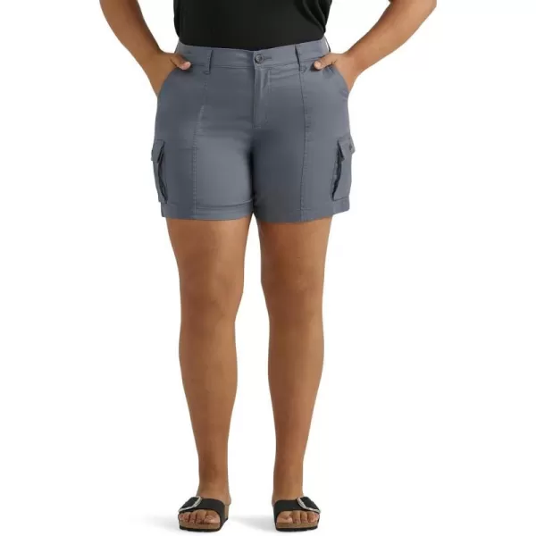 Lee Womens Plus Size Ultra Lux Comfort with Flextogo Cargo ShortTech Gray