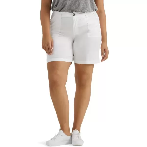 Lee Womens Plus Size Ultra Lux Comfort with Flextogo Utility Bermuda ShortBright White