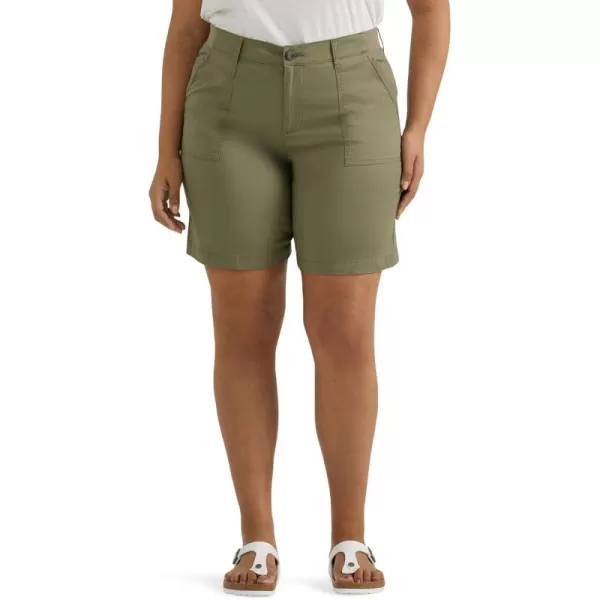 Lee Womens Plus Size Ultra Lux Comfort with Flextogo Utility Bermuda ShortDeep Lichen Green