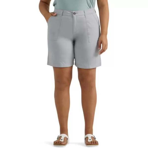 Lee Womens Plus Size Ultra Lux Comfort with Flextogo Utility Bermuda ShortMaterial Gray