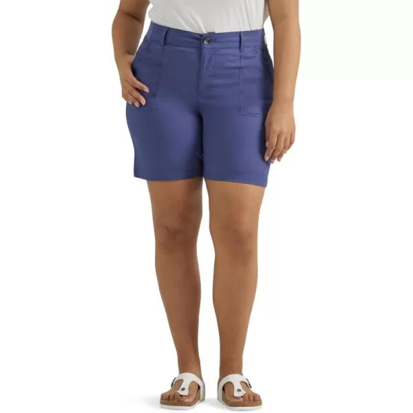 Lee Womens Plus Size Ultra Lux Comfort with Flextogo Utility Bermuda ShortSurf Blue