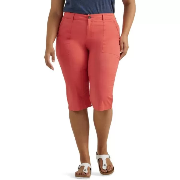 Lee Womens Plus Size Ultra Lux Comfort with Flextogo Utility Skimmer Capri PantPoppy