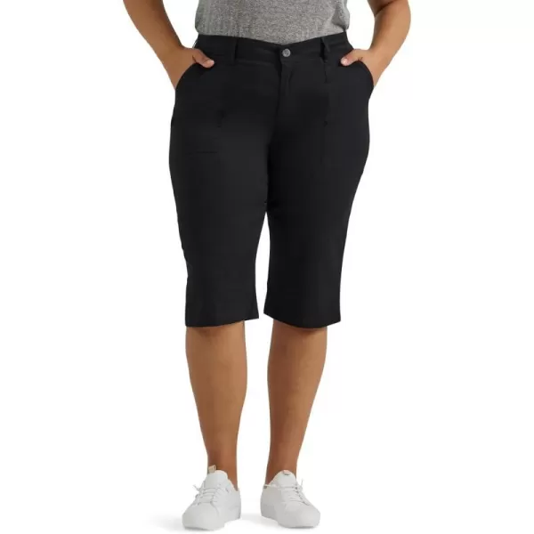 Lee Womens Plus Size Ultra Lux Comfort with Flextogo Utility Skimmer Capri PantUnionall Black