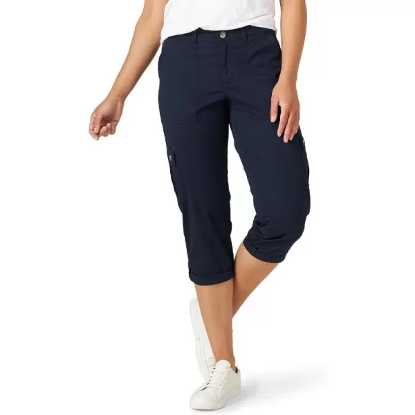 Lee Womens Ultra Lux Comfort with Flextogo Cargo Capri PantRivet Navy