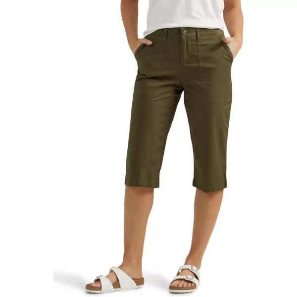 Lee Womens Ultra Lux Comfort with Flextogo Utility Skimmer Capri PantOlive Night