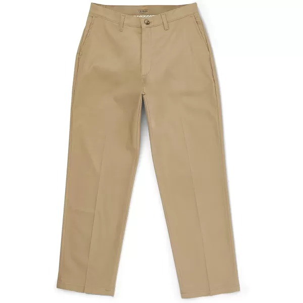 LEE Mens Total Freedom Stretch Relaxed Fit Flat Front PantKhaki