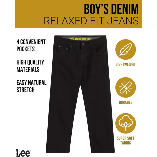 Lee Boys Premium Straight Fit Denim Jeans  Ultra Stretch Casual Pants for Boys 818 HuskyBlack