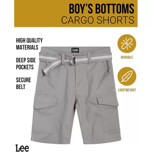 Lee Boys Shorts  Kids Cotton Stretch Cargo Shorts  Chino Khaki Shorts for Boys Canvas Belt 418 Husky AvailableShark Skin