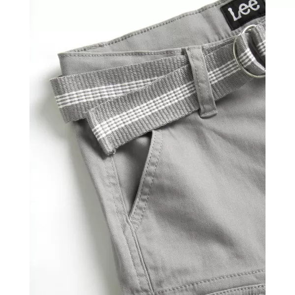 Lee Boys Shorts  Kids Cotton Stretch Cargo Shorts  Chino Khaki Shorts for Boys Canvas Belt 418 Husky AvailableShark Skin