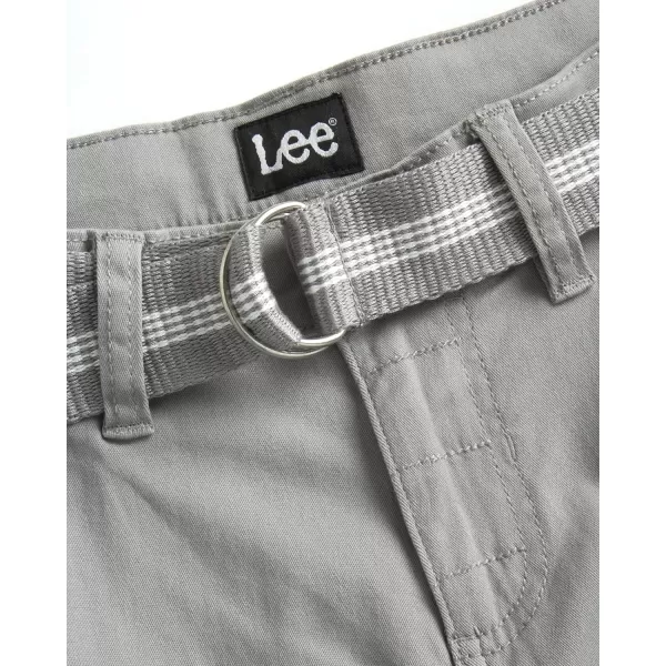 Lee Boys Shorts  Kids Cotton Stretch Cargo Shorts  Chino Khaki Shorts for Boys Canvas Belt 418 Husky AvailableShark Skin