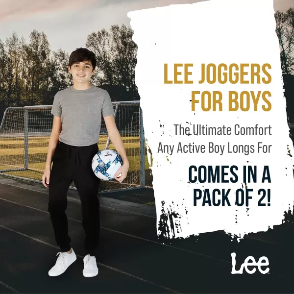 Lee Boys Sweatpants  2 Pack Basic Cozy Active Fleece Jogger Pants with Pockets for Boys 47BlackGrey Heather