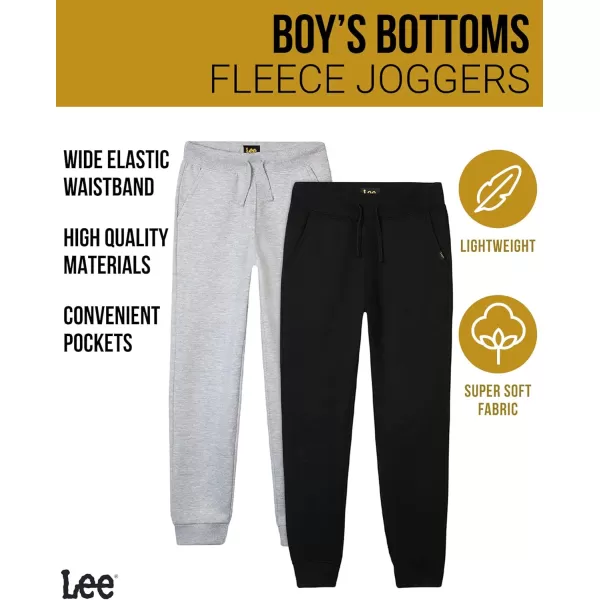 Lee Boys Sweatpants  2 Pack Basic Cozy Active Fleece Jogger Pants with Pockets for Boys 47BlackGrey Heather