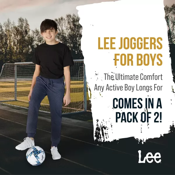 Lee Boys Sweatpants  2 Pack Basic Cozy Active Fleece Jogger Pants with Pockets for Boys 47Grey HeatherNight Shade