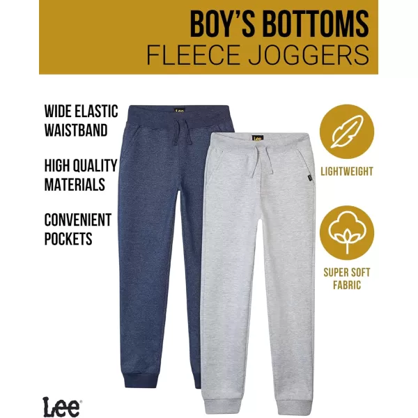 Lee Boys Sweatpants  2 Pack Basic Cozy Active Fleece Jogger Pants with Pockets for Boys 47Grey HeatherNight Shade