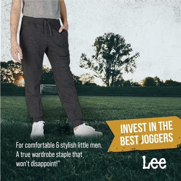 Lee Boys Sweatpants  2 Pack Basic Cozy Active Fleece Jogger Pants with Pockets for Boys 47NavyCharcoal Heather