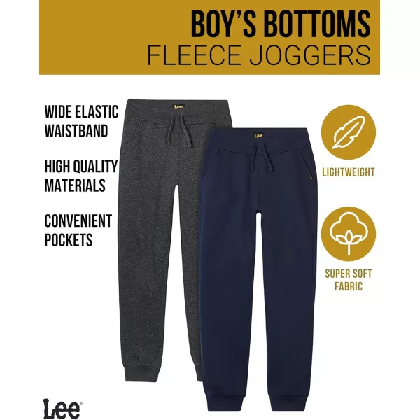 Lee Boys Sweatpants  2 Pack Basic Cozy Active Fleece Jogger Pants with Pockets for Boys 47NavyCharcoal Heather