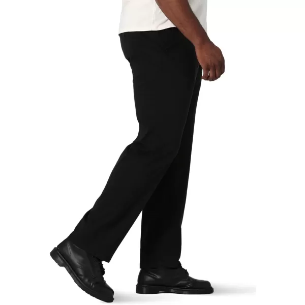 Lee Mens Big  Tall Extreme Motion Flat Front Regular Straight PantBlack