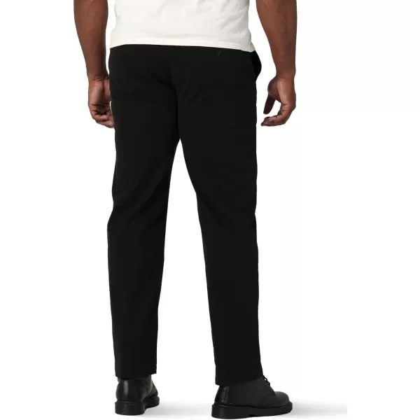 Lee Mens Big  Tall Extreme Motion Flat Front Regular Straight PantBlack