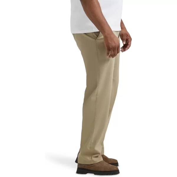 Lee Mens Big  Tall Extreme Motion Flat Front Regular Straight PantPebble